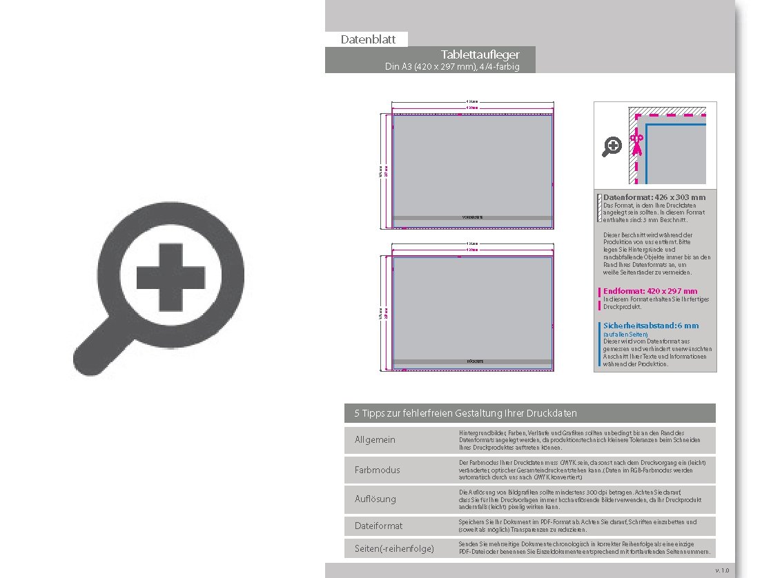 Product Bild tablettaufleger_din_a3_(420_x_297_mm)_beidseitig_4_4-farbig_bedruckt_(cmyk)